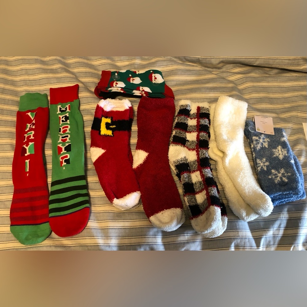 8 pairs of Festive Holiday Socks